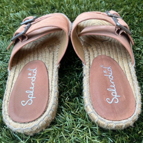Splendid Anthropologie Blake Buckle Espadrille Double Strap Slides Sandals 7.5 - Picture 8 of 10
